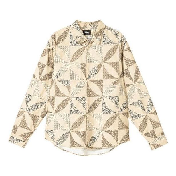 Stussy Quilt Pattern Shirt 'Sand' 1110133