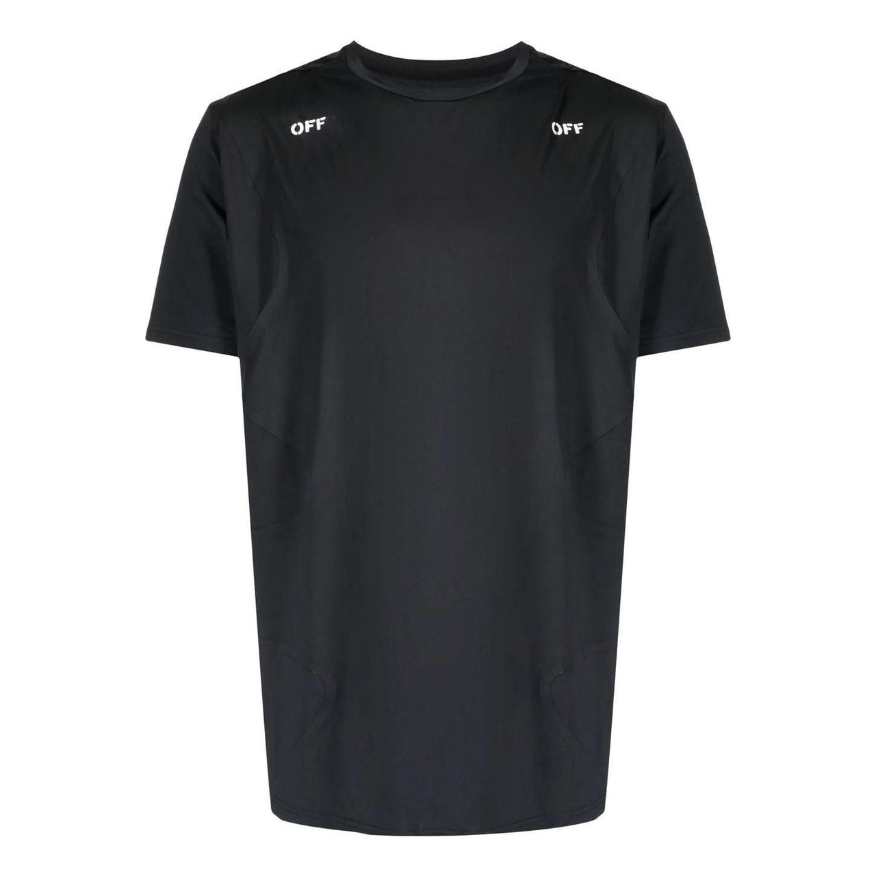 Men's Off-White Printing Arrow Pattern Round Neck Short Sleeve Black T-Shirt OMVA031S22FAB0011010