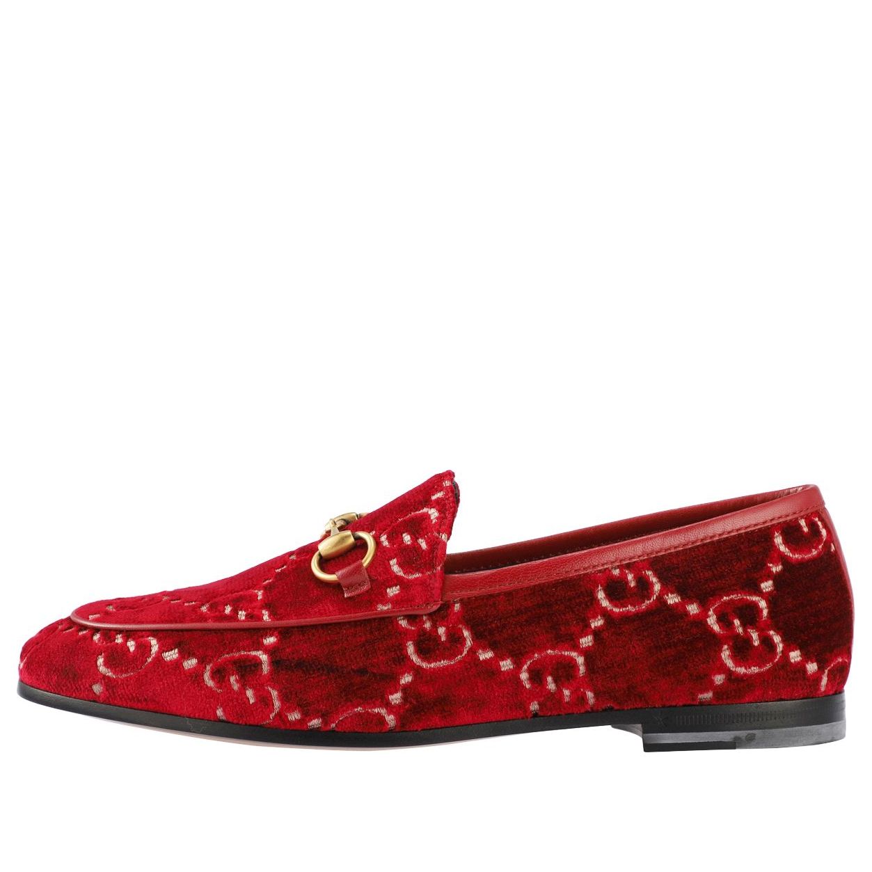 (WMNS) Gucci Jordaan GG Velvet Loafer 'Red' 431467-9JT20-6496