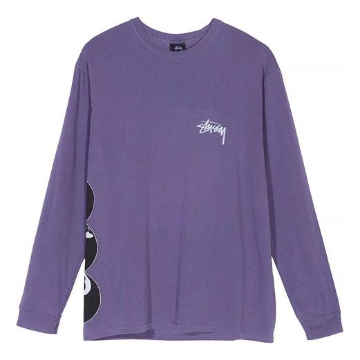 Stussy 8 Ball Stack Pigment Dyed 8 Printing Long Sleeves Unisex Purple 1994407