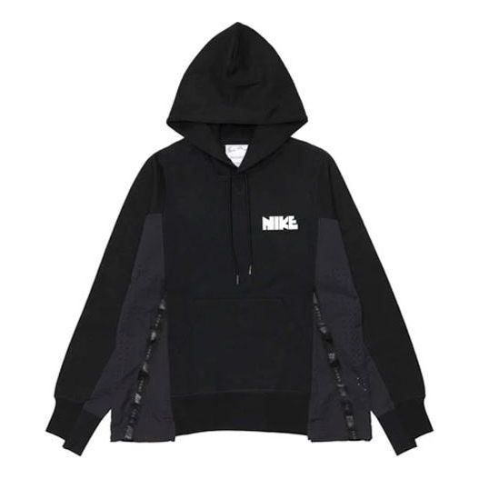هودي بطباعة شعار Nike x Sacai، مقاسات آسيوية، أسود، CZ4695-010