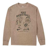 Men's Nike Printing Loose Sports Long Sleeves Brown T-Shirt DN3045-102