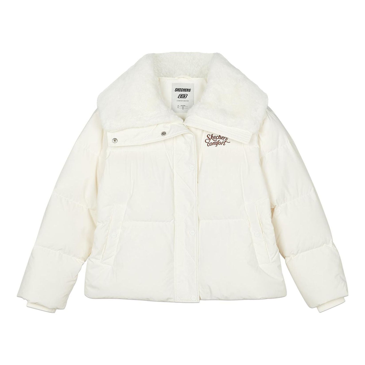 (WMNS) Skechers FASHION Letter Printed Down Jacket 'White' L423W124-0074