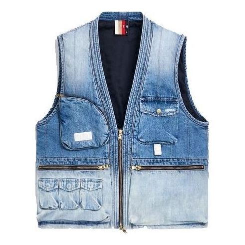 KITH Denim Quilted Tactical Vest 'Light Blue' KH1208-109