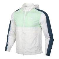 Nike Sportswear Woven Logo Stowaway Hood Jacket 'Green White' CU4310-133