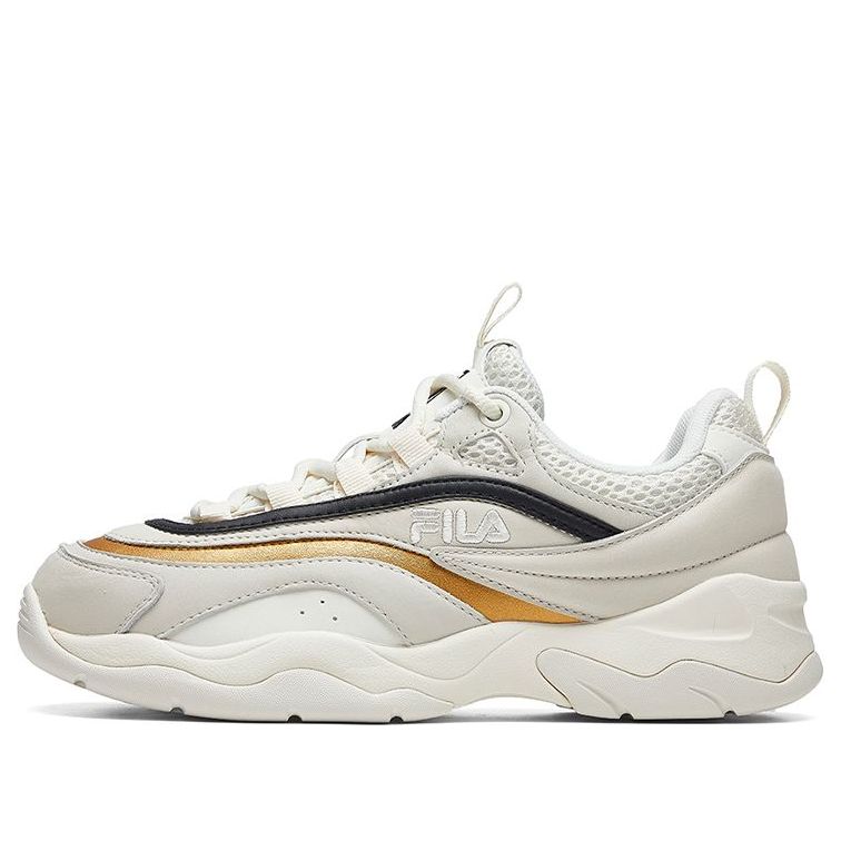(WMNS) FILA Ray VNTG Low Running Shoes GS White/Gold F12W011104FWD