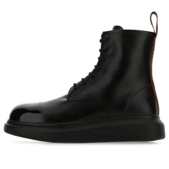 Alexander McQueen Patent Leather Platform Boots 'Black' 663528WHX5R1324