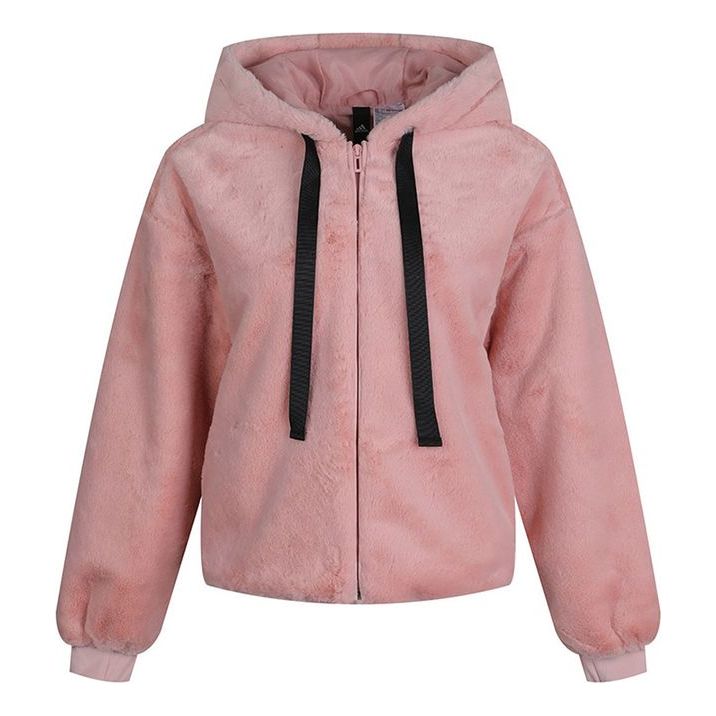 (WMNS) adidas Style Fur Hooded Jacket Pink GM1469