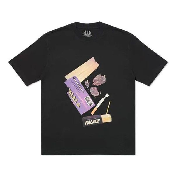 PALACE Casual Printing Short Sleeve Unisex Black P18TS069
