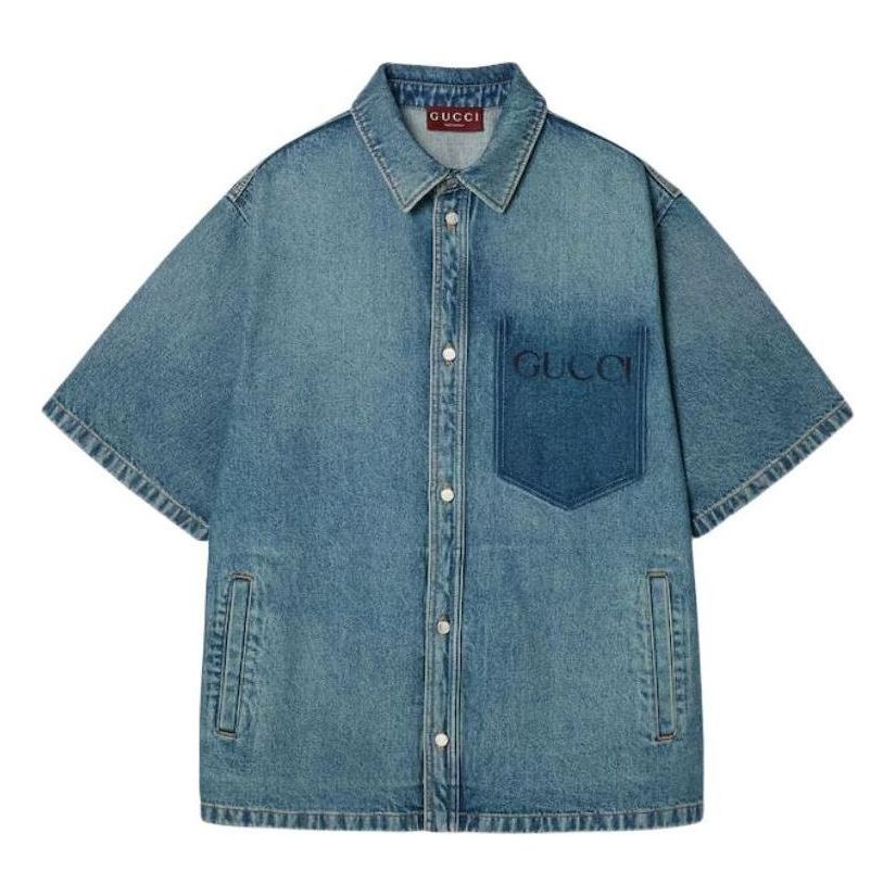 Gucci GUCCI Print Denim Shirt 'Blue' 785759-XDCZI-4597