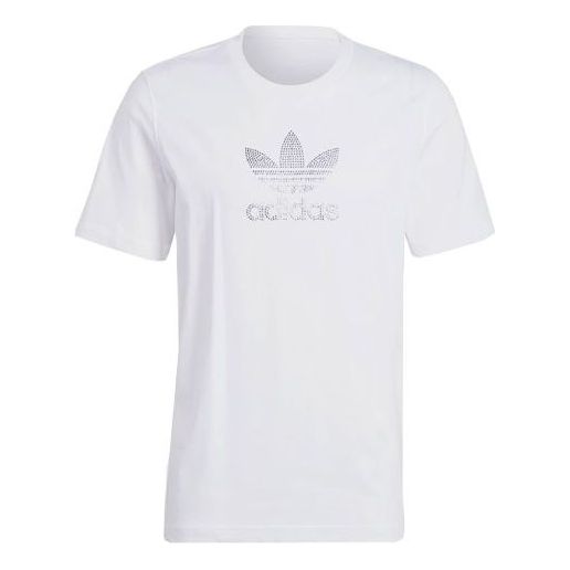 adidas originals Round Neck Pullover Casual Sports Short Sleeve White GN3647