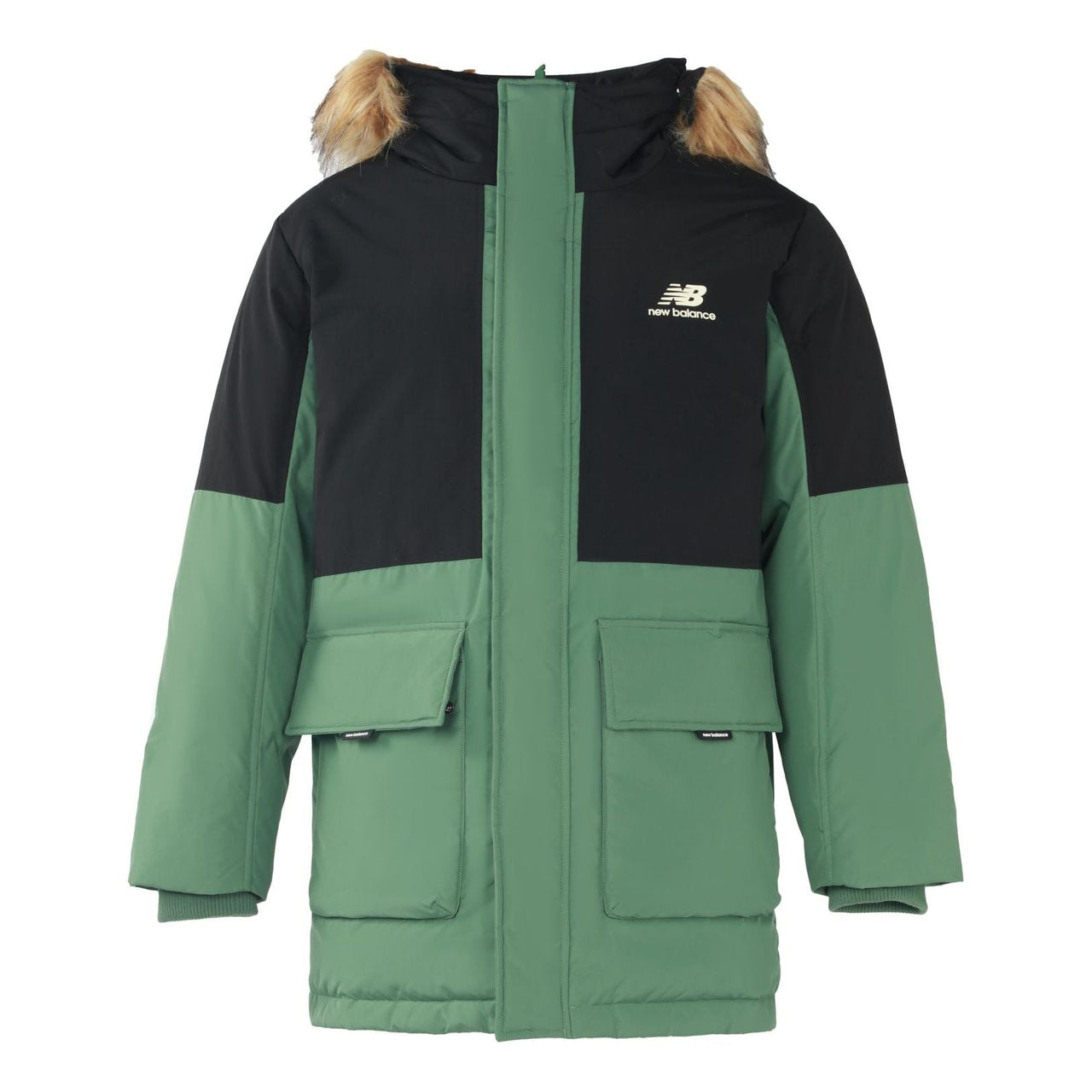 New Balance Color Block Down Jacket Asia Sizing 'Green Black' AMJ23355-JD