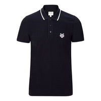 Men's KENZO Tiger Head logo Cotton Short Sleeve Black Polo Shirt F005PO0014BA-99