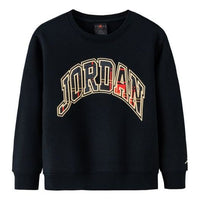 (GS) Air Jordan Plaid Crewneck 'Black' JD2242063GS-001
