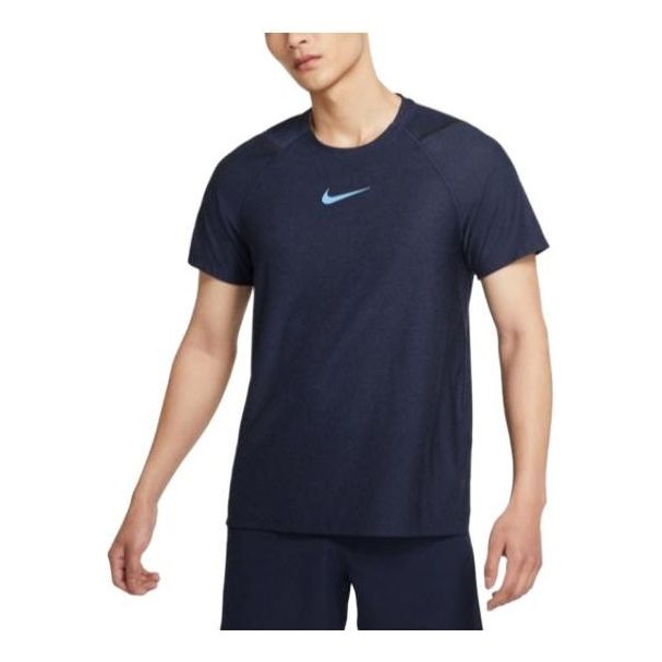 Men's Nike Athleisure Casual Sports Breathable Round Neck Short Sleeve Navy Blue T-Shirt CU4990-451
