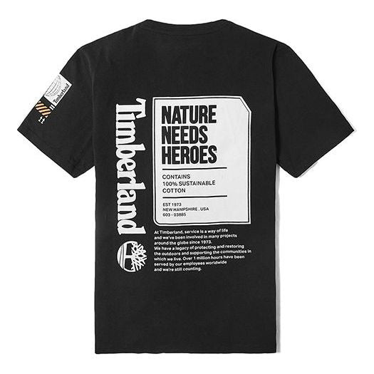 Men's Timberland SS20 Earth Series Printing Short Sleeve Black A2B51001