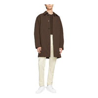 Nike Solid Color Minimalistic Stand Collar mid-length trench coat Jacket Velvet Brown DH2902-220