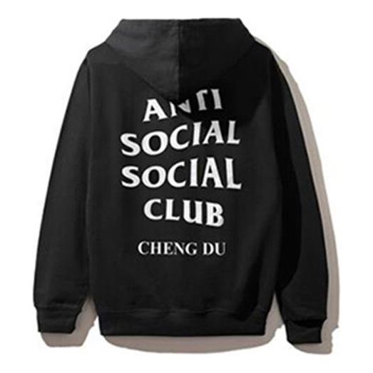 ANTI SOCIAL SOCIAL CLUB Assc Chen DU Back Printing hooded Long Sleeves Unisex Black ASSW437