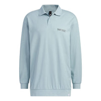adidas Verbiage Long Sleeve Polo Shirts 'Teal' IK3509