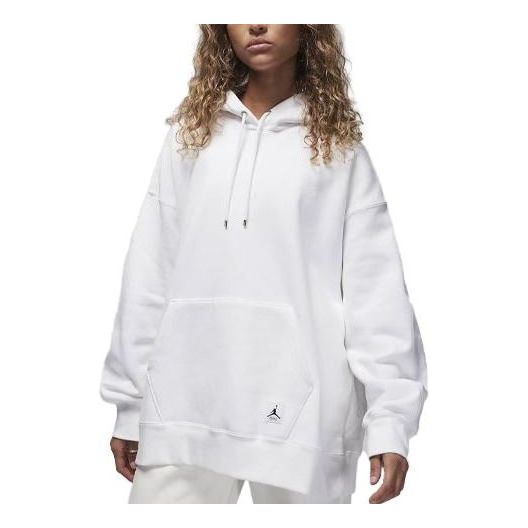 (WMNS) Air Jordan Flight Fleece Pullover Hoodie 'White' FB5110-100