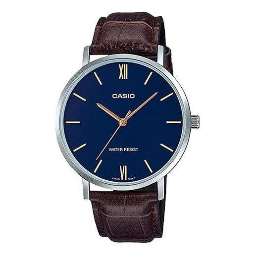 Casio Angel Business Analog Watch 'Dark rwn Blue' MTP-VT01L-2B