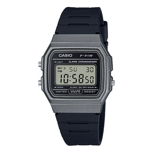 CASIO Waterproof Unisex Mens Black/Grey Digital F-91WM-1B