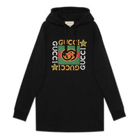 (WMNS) Gucci Logo Star Printed Hooded Dresses'Black' 610144-XJB8V-1082