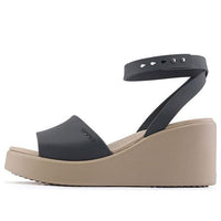 (WMNS) Crocs Brooklyn Ankle Strap Wedge Sandals 'Black Beige' 209406-07H