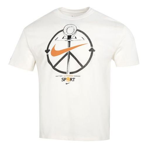 Nike Alphabet Logo Athleisure Casual Sports Short Sleeve White DN3901-901