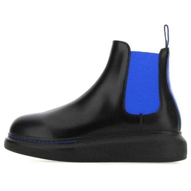 (WMNS) Alexander McQueen Hybrid Chelsea Boots 'Black Royal' 586398WHX5W1338