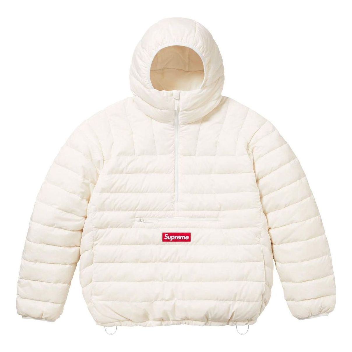 Supreme Micro Down Half Zip Hooded Pullover 'White Red' SUP-FW23-240
