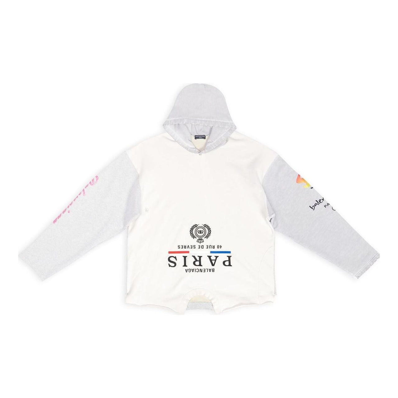 Balenciaga Paris Upside Down Hoodie Oversized 'White' 698156TMVD19000