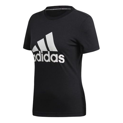 (WMNS) adidas Logo Alphabet Printing Sports Short Sleeve Black DY7732