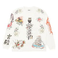PALACE Inky Long Sleeve White Chinese Character Pattern Round Neck P19ES053