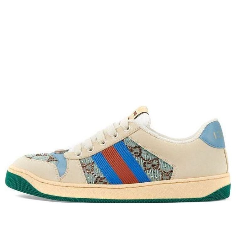 (WMNS) Gucci Screener GG Logo Sneakers 'Beige Blue' 677423-9SFR0-4983