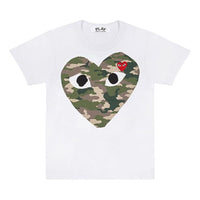 (WMNS) COMME des GARCONS PLAY Camouflage Large Logo Short Sleeve Tee 'White' AZ-T241-051-1