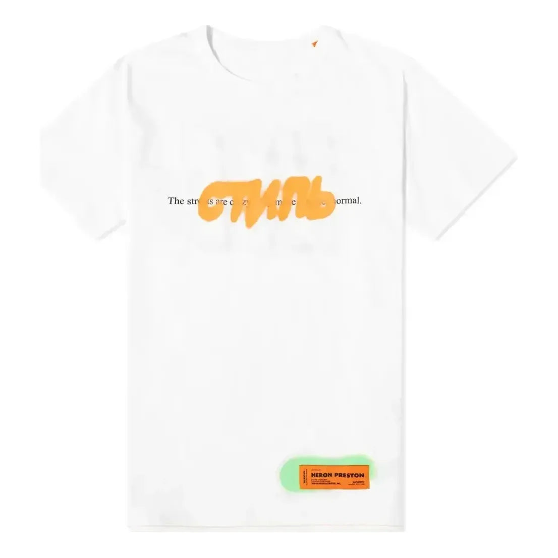 تيشيرت HERON PRESTON CTNMB مطبوع عليه رش "أبيض" HMAA011S209140270188