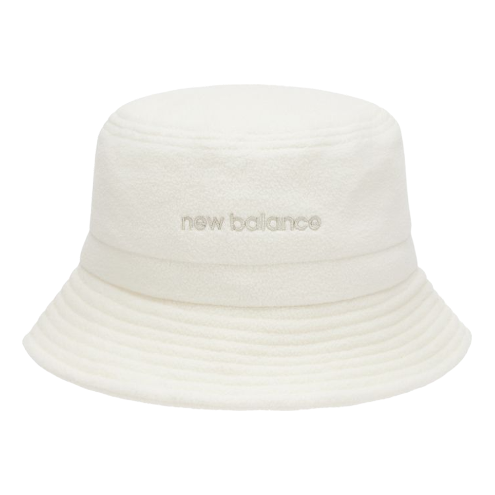 New Balance Wordmark Logo Fleece Bucket Hat 'White' LAH14002-CRM