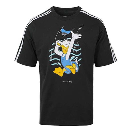 Men's adidas neo Donald Duck Sports Short Sleeve Black T-Shirt GJ5647