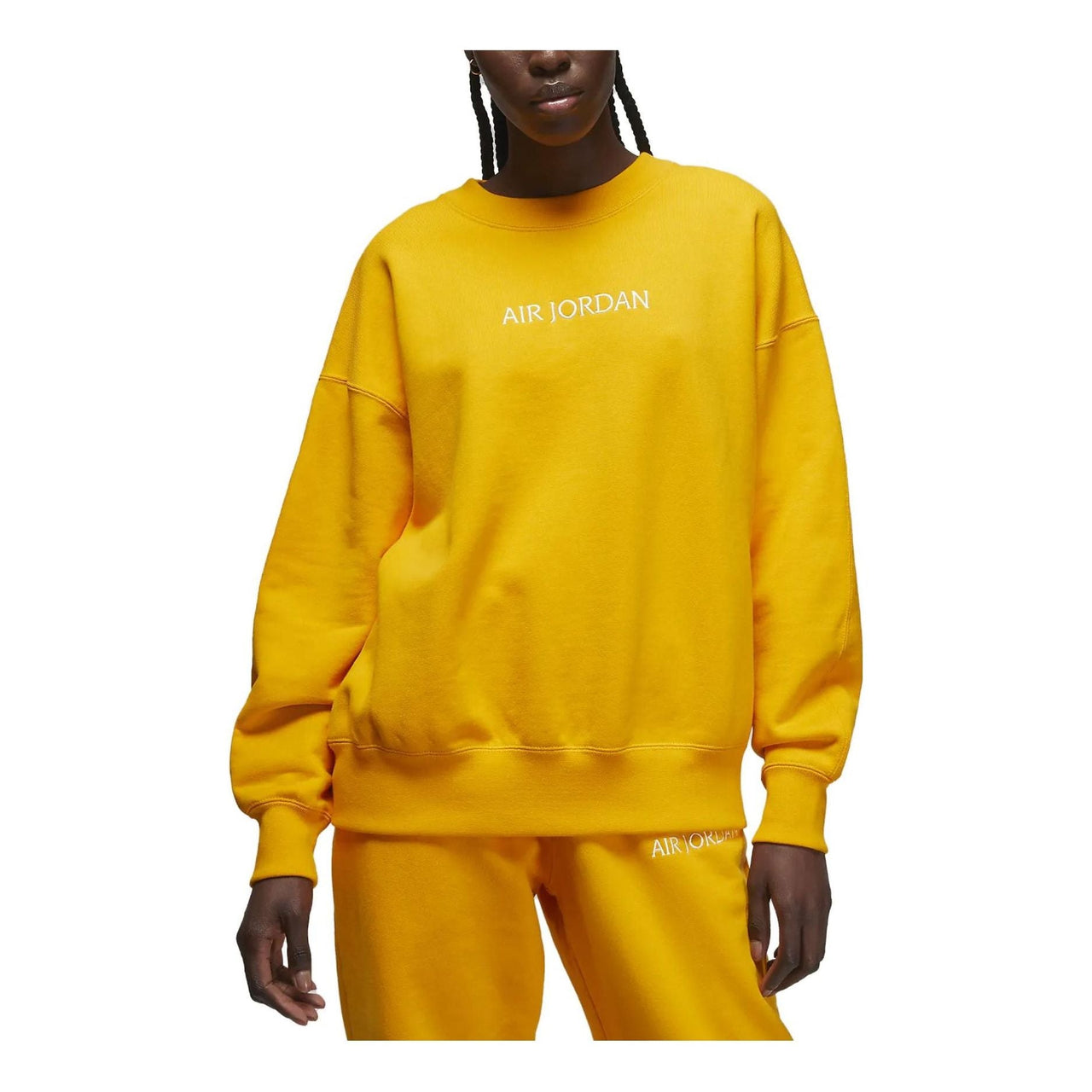 (WMNS) Air Jordan Crew Sweatshirt 'Yellow' DQ4649-705