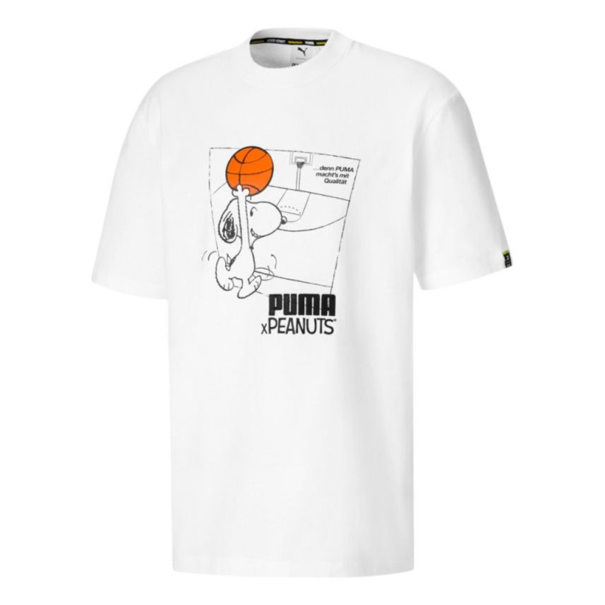 PUMA x PEANUTS Crossover Printing Sports Round Neck Short Sleeve White 530616-02