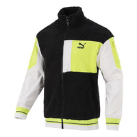 PUMA Retro Sherpa Jacket Colorblock Splicing logo Sports lamb's wool Stay Warm Black 534678-01