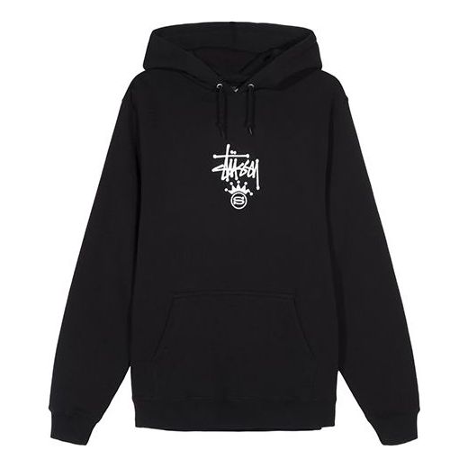 Stussy S Crown Hood Alphabet Fleece Lined Unisex 'Black Gray Orange' 1924489