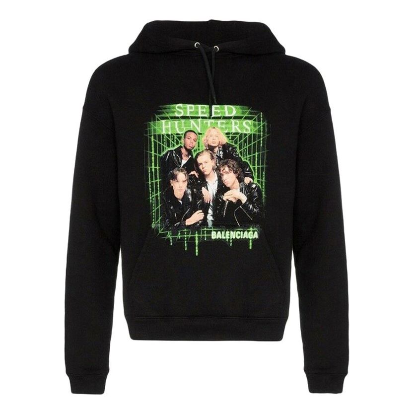 Men's Balenciaga Black Printing Long Sleeves Black 556136TDV151000