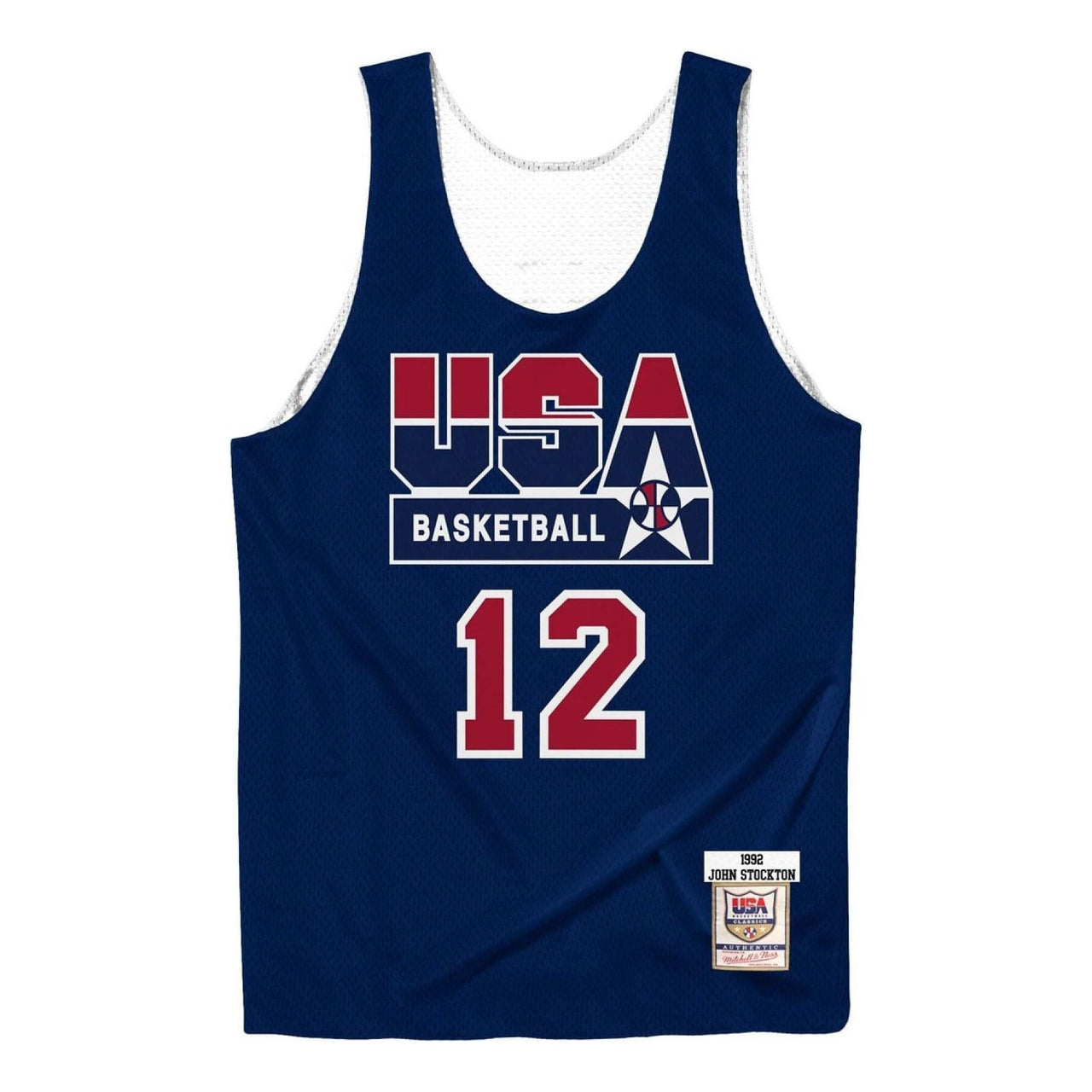 Mitchell & Ness x NBA Reversible Practice Team USA 1992 Jerseys 'John Stockton 12' ARPJGS18440-USANAVY92JST