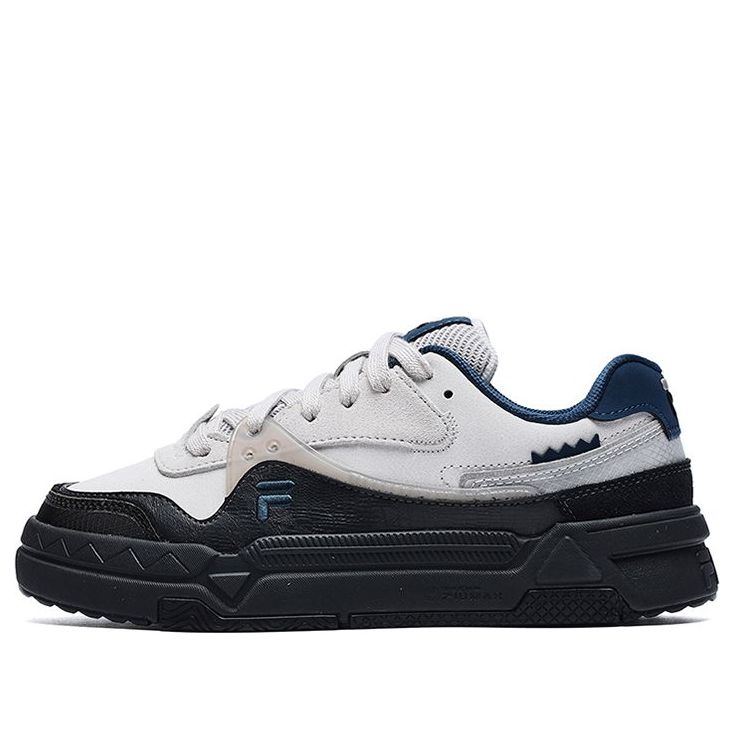 (WMNS) FILA FUSION Bank Skate Shoes 'Black White Navy' T12W232202FWP