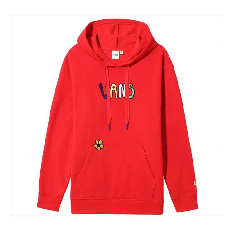 (WMNS) Vans Brighton Multi-Color Signature Embroidered Hoodie Red VN0A4OTFIZQ