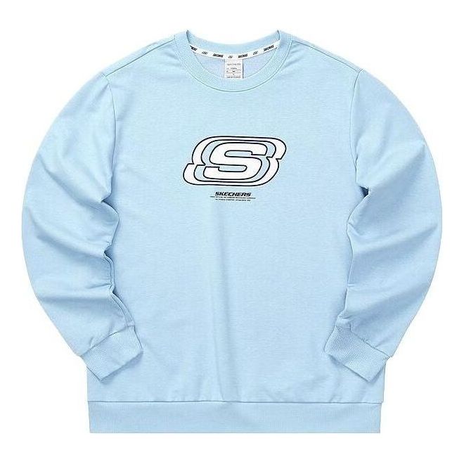 Skechers Casual Series Letter Round Neck Sweatshirt 'Blue White' L322U083-01CQ