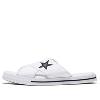(WMNS) Converse One Star Slide Canvas White Slippers 'White Black' 565530C