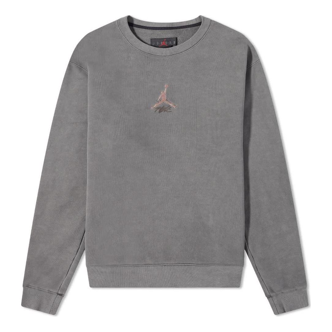 Air Jordan Flight Heritage Washed Crewneck Sweatshirt Gray DO2307-010